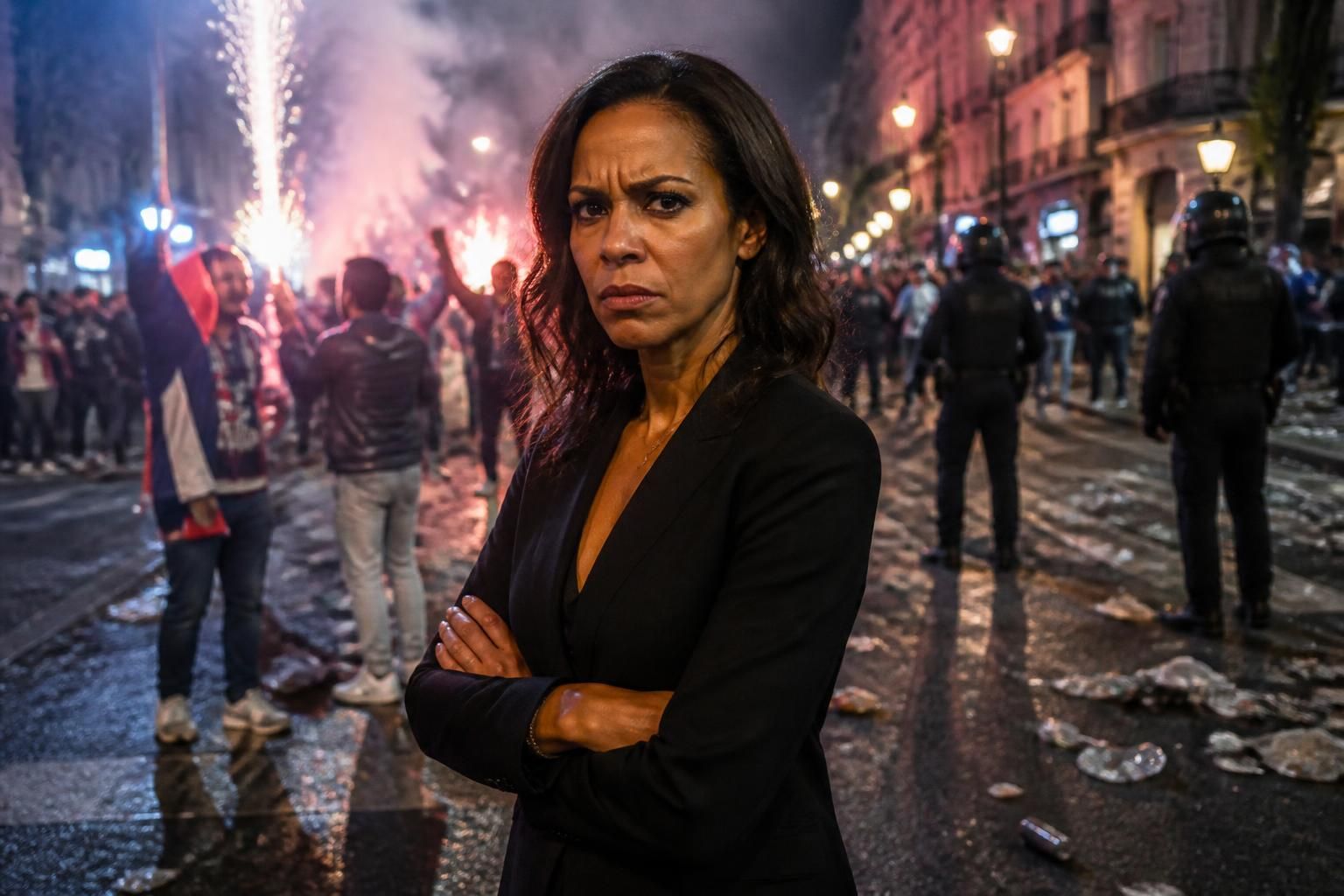 karine le marchand exprime sa colère après la victoire du psg, refusant de payer pour les débordements survenus lors de l'événement.