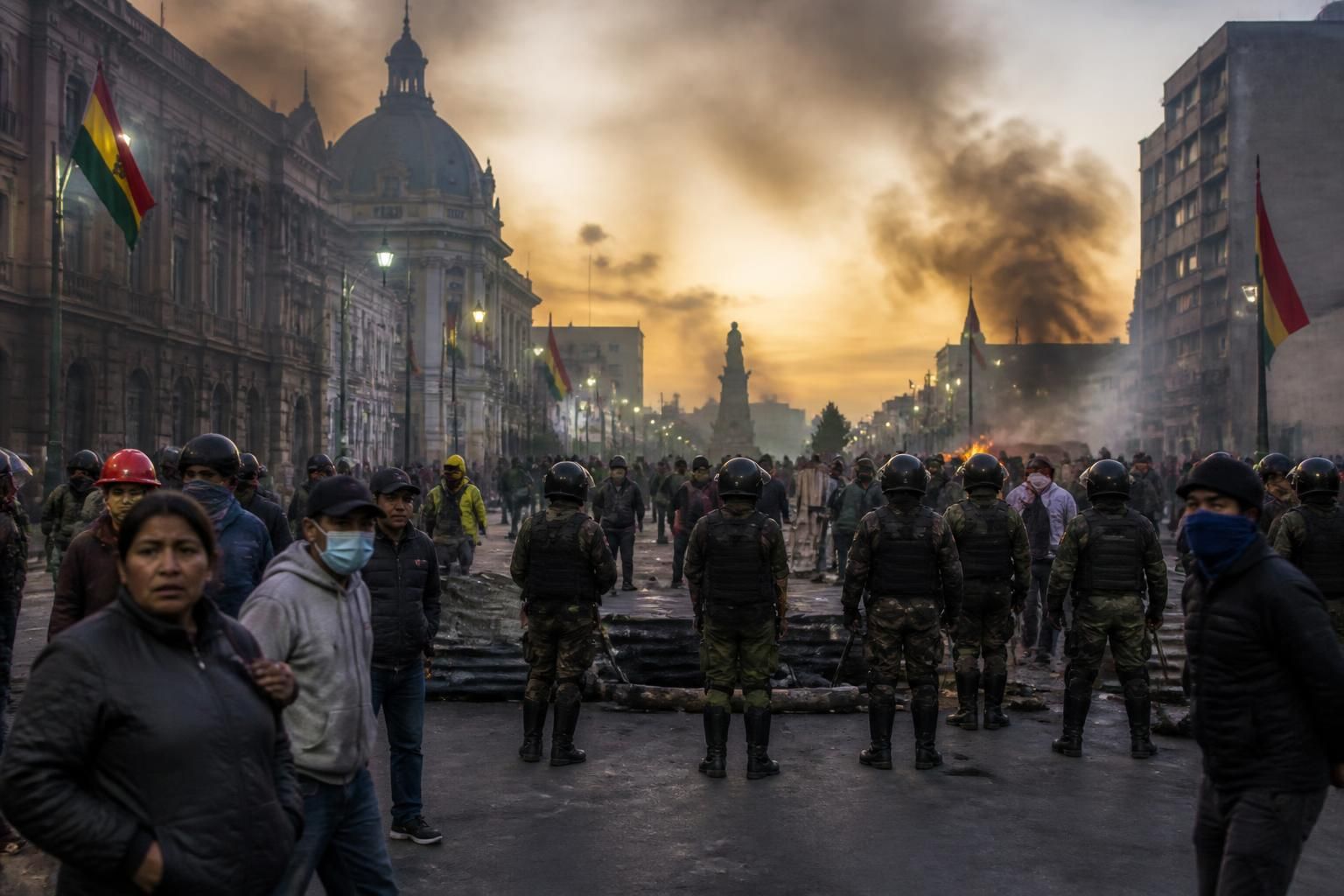 la bolivie en état d'urgence après 50 jours de violences meurtrières, la situation reste critique avec une alerte maximale décrétée par les autorités.