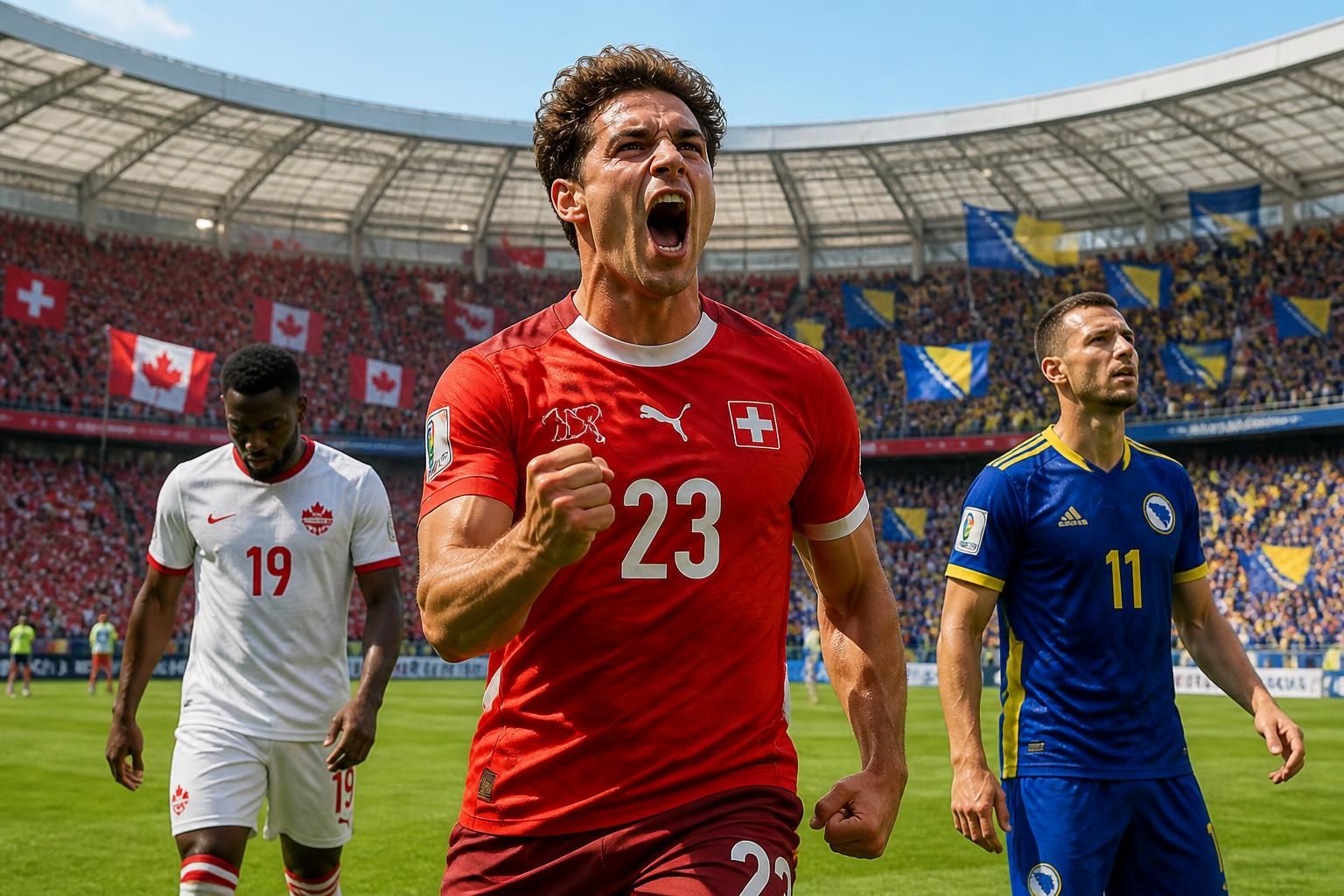 découvrez l'actualité palpitante de la coupe du monde ce mercredi 24 juin avec la suisse qui devance le canada, tandis que la bosnie lutte pour sa qualification.