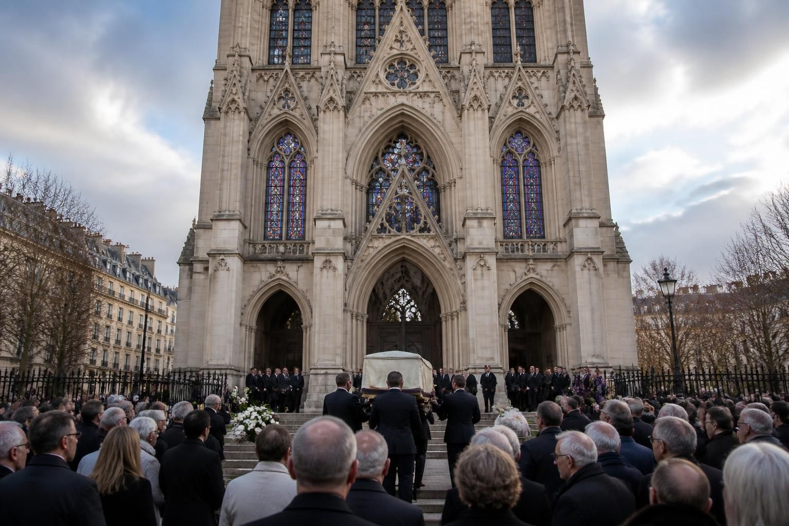 découvrez l’arrivée solennelle du cercueil de bernadette chirac à la basilique sainte-clotilde, un moment chargé d’émotion et de recueillement.