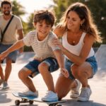 découvrez un moment tendre où laure manaudou partage la passion de son fils lou pour la glisse, un héritage vibrant de son père jérémy frérot.