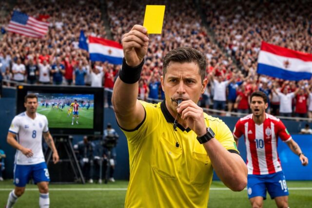 Le-VAR-siffle-une-faute-et-delivre-un-carton-jaune-lors-du-match-Etats-Unis-Paraguay-640x427 Félix Lebrun décroche une nouvelle victoire face à son frère Alexis (4-2) et conserve son titre de champion de France