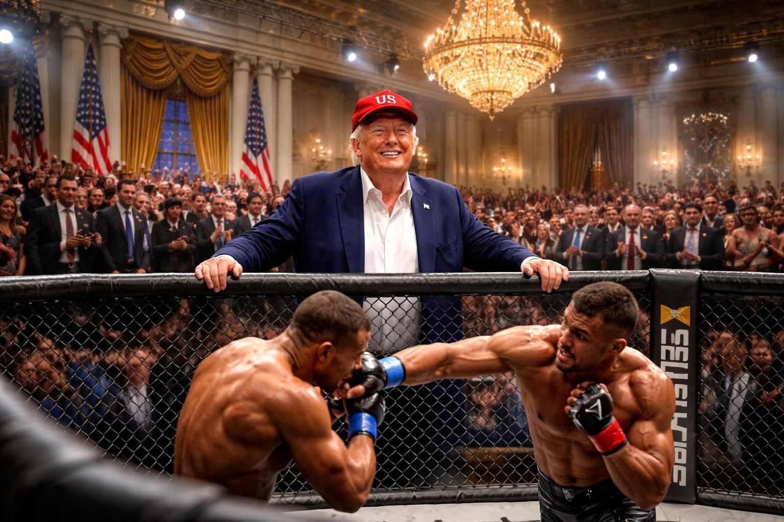 découvrez le spectaculaire 80ème anniversaire de donald trump avec un tournoi de mma inédit organisé à la maison-blanche, un événement unique qualifié de « plus grand show sur terre ».