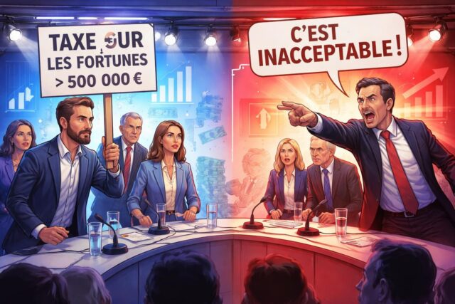 les engagés proposent une taxe sur les fortunes supérieures à 500 000 euros, tandis que bouchez refuse catégoriquement cette mesure qu'il qualifie d'inacceptable.