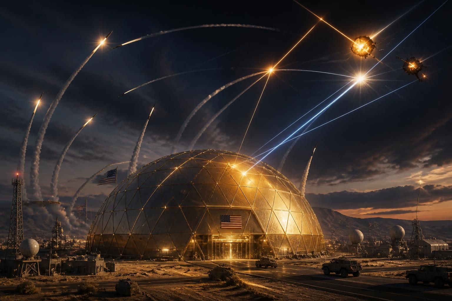 les états-unis réussissent le premier test de leur dôme d'or antimissile, une technologie avancée capable d'intercepter efficacement les menaces provenant de la terre ou de l'espace, renforçant ainsi leur défense stratégique.