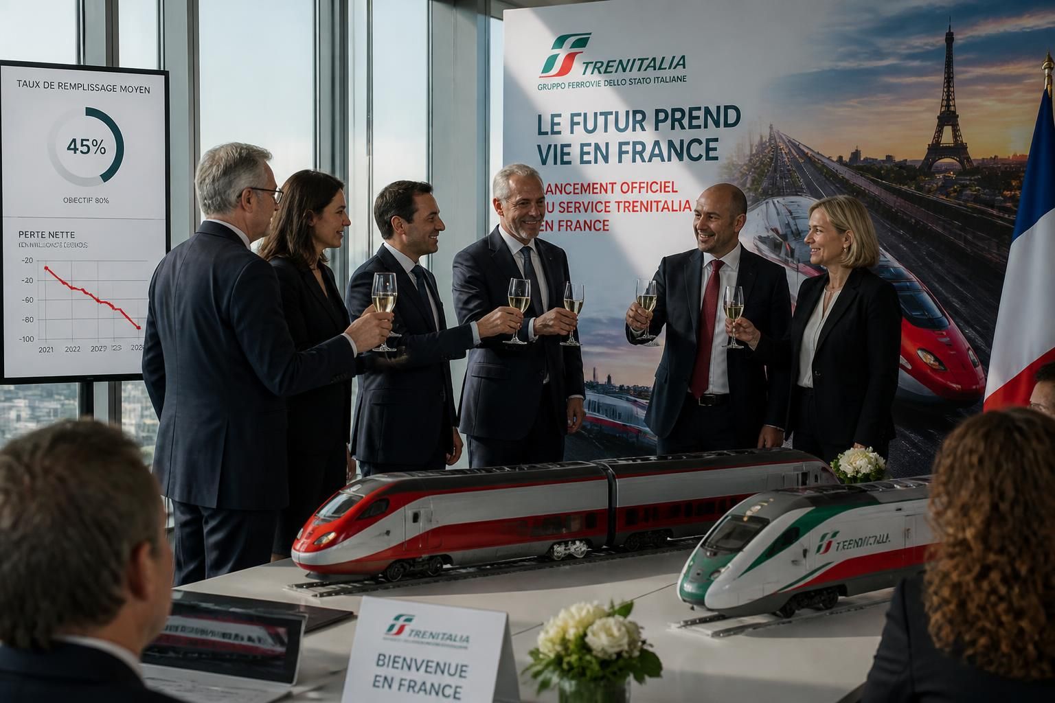 malgré un taux de remplissage de 45% et des pertes en hausse, la maison mère de trenitalia qualifie le lancement en france de « véritable réussite », soulignant un pari stratégique malgré les défis.
