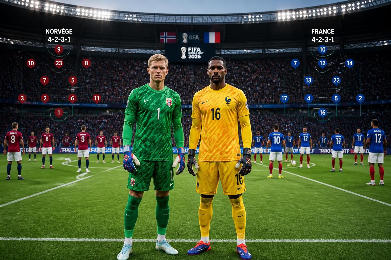 mondial 2026 : découvrez comment la norvège et la france se préparent avec un système tactique en 4-2-3-1, mettant en avant selvik et maignan comme gardiens de but clés.