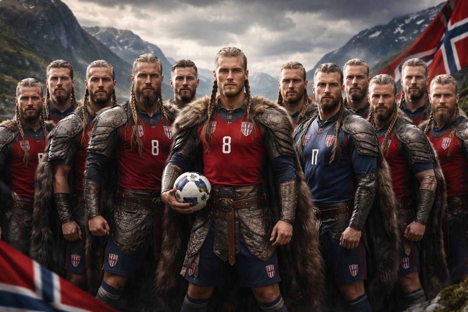 découvrez comment patrick berg et l'équipe norvégienne de football adoptent un style viking audacieux pour leur photo officielle du mondial 2026, mêlant tradition et esprit combatif.