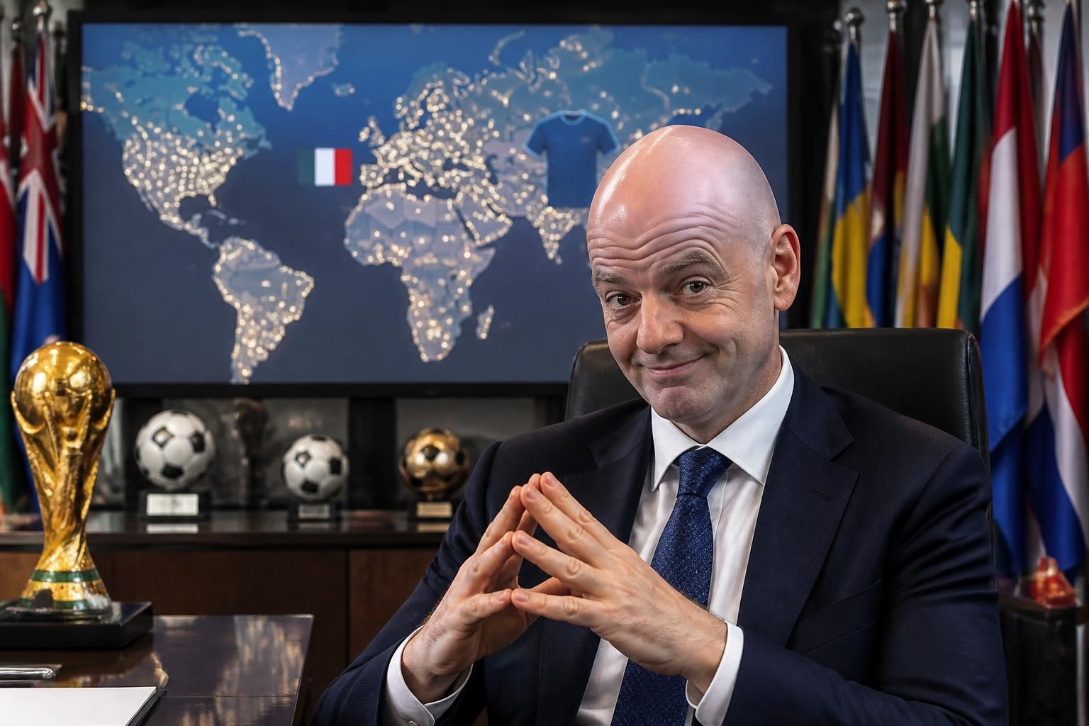 découvrez la remarque ironique de gianni infantino concernant la possible qualification de l'italie pour le mondial à 64 équipes.