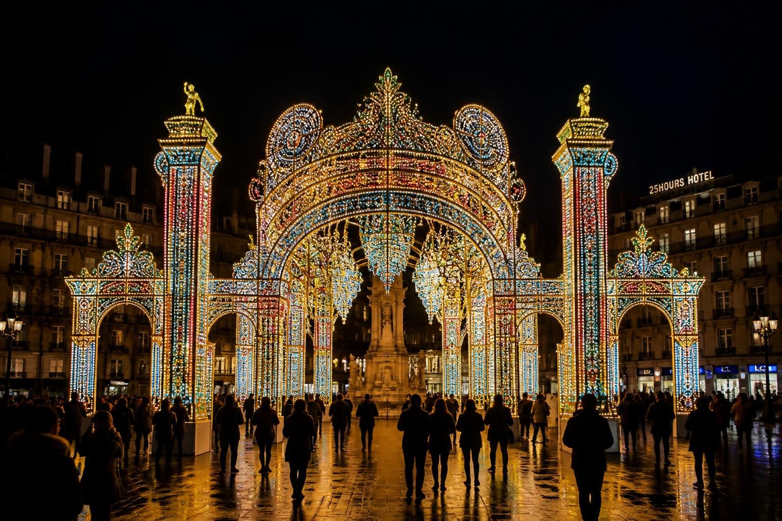 découvrez nuit blanche 2026 à paris avec une installation lumineuse monumentale inspirée de l'italie, illuminant la place de la bataille de stalingrad pour une expérience artistique unique.
