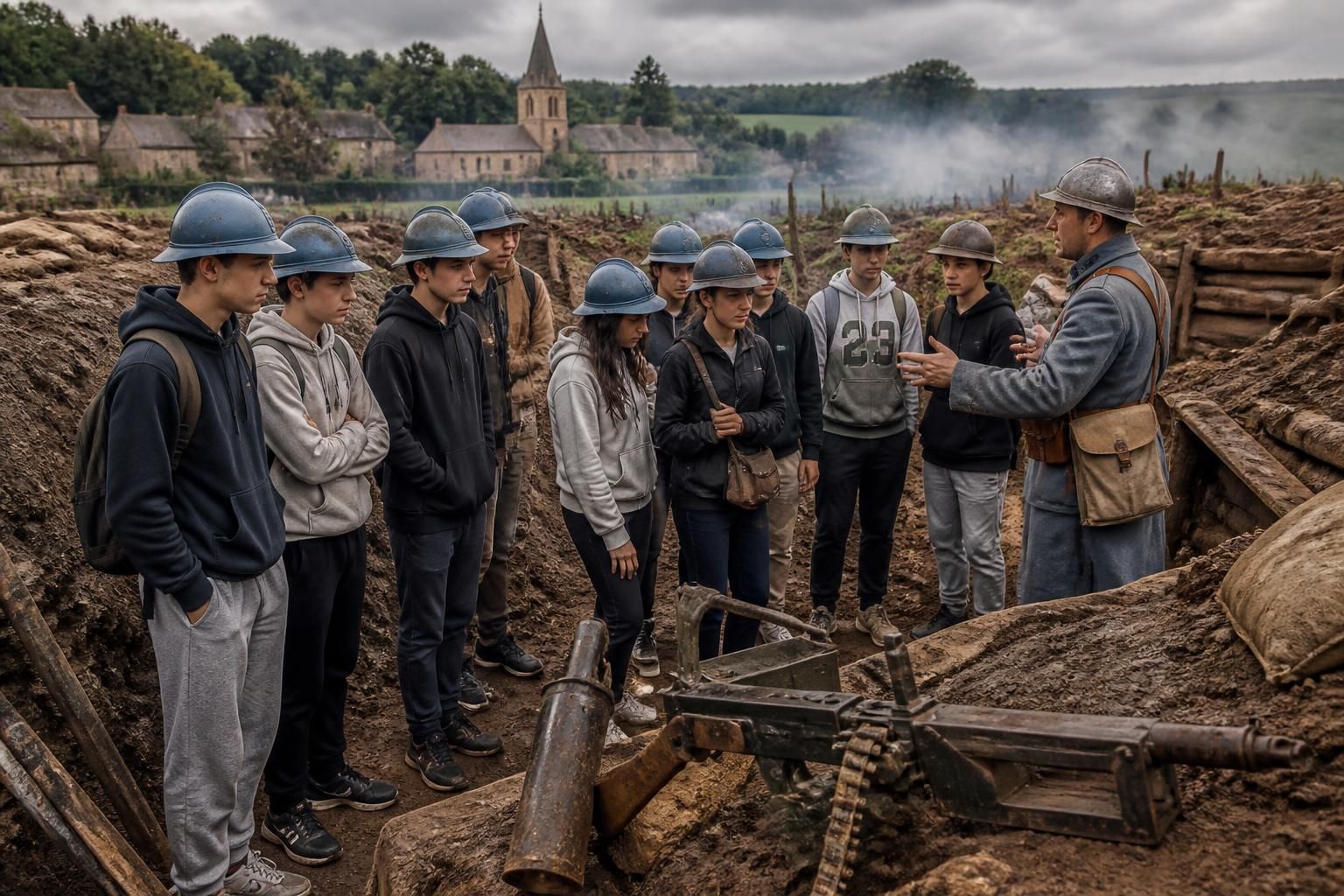 découvrez en photos exclusives les lycéens d'alfred-kastler de stenay s'immergeant au cœur de la bataille historique de luzy-saint-martin, racontée par l'est républicain.