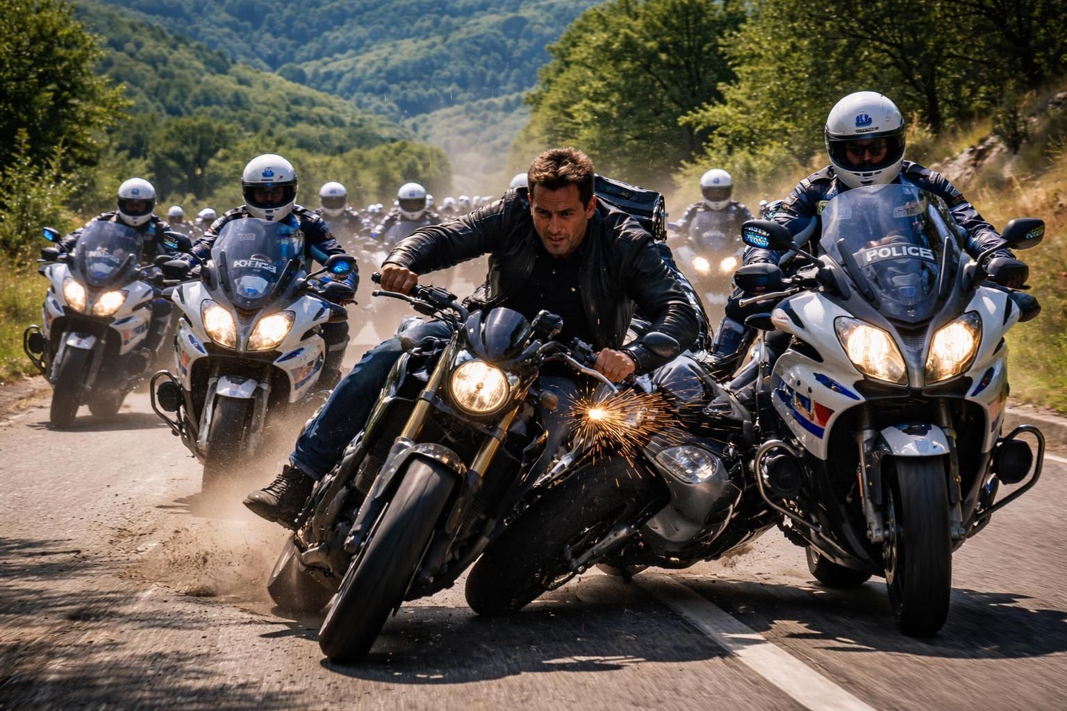 retour sur une spectaculaire poursuite en ariège où une dizaine de motards crs ont été mobilisés après qu'un homme ait délibérément percuté la moto d'un fonctionnaire en tentant de prendre la fuite.