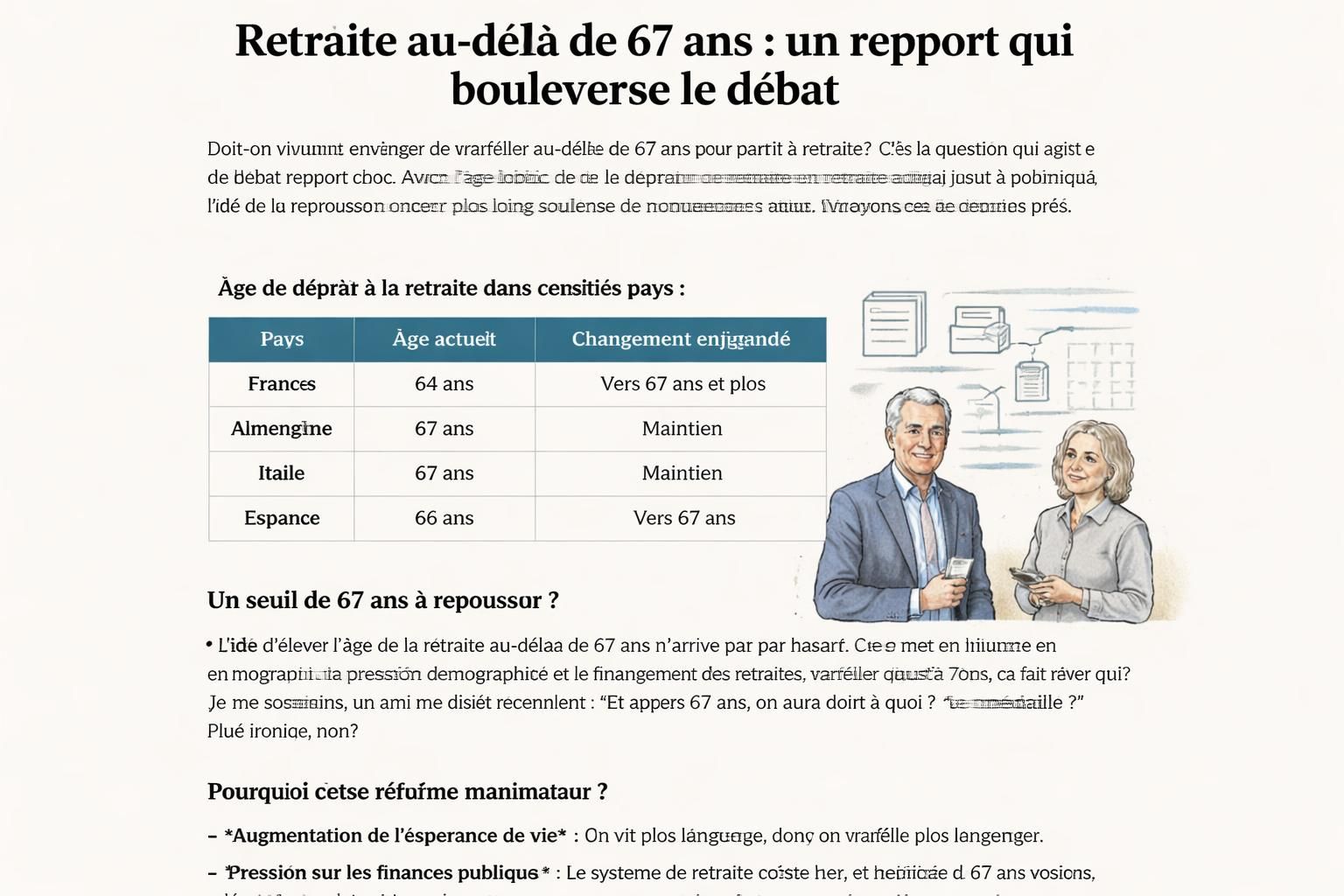 découvrez comment un nouveau rapport remet en question l'âge de la retraite au-delà de 67 ans et influence le débat public sur tf1 info.