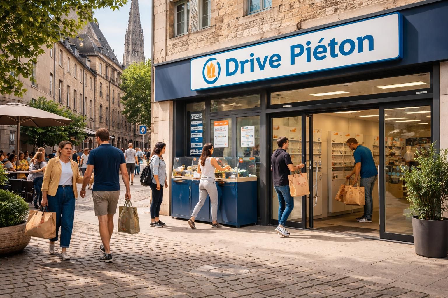 leclerc rodez ouvre un nouveau 'drive piéton' place du bourg, offrant un moyen pratique et rapide pour vos courses quotidiennes en centre-ville.