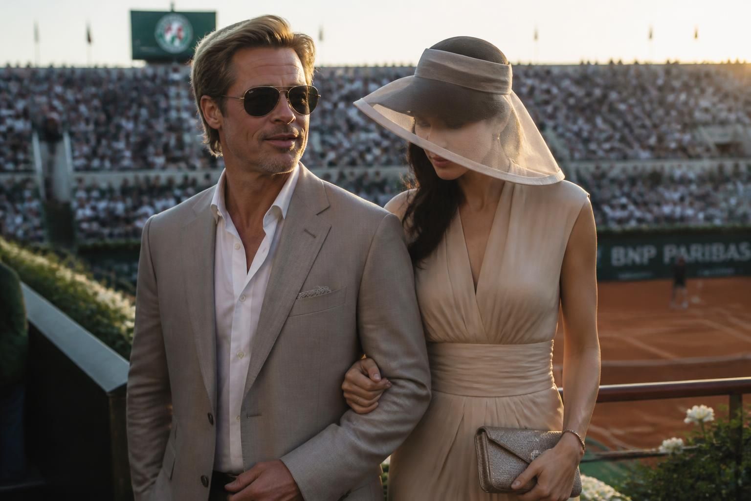 roland-garros : plongez dans le mystère autour de l'identité de la femme aperçue au bras de brad pitt lors du tournoi.
