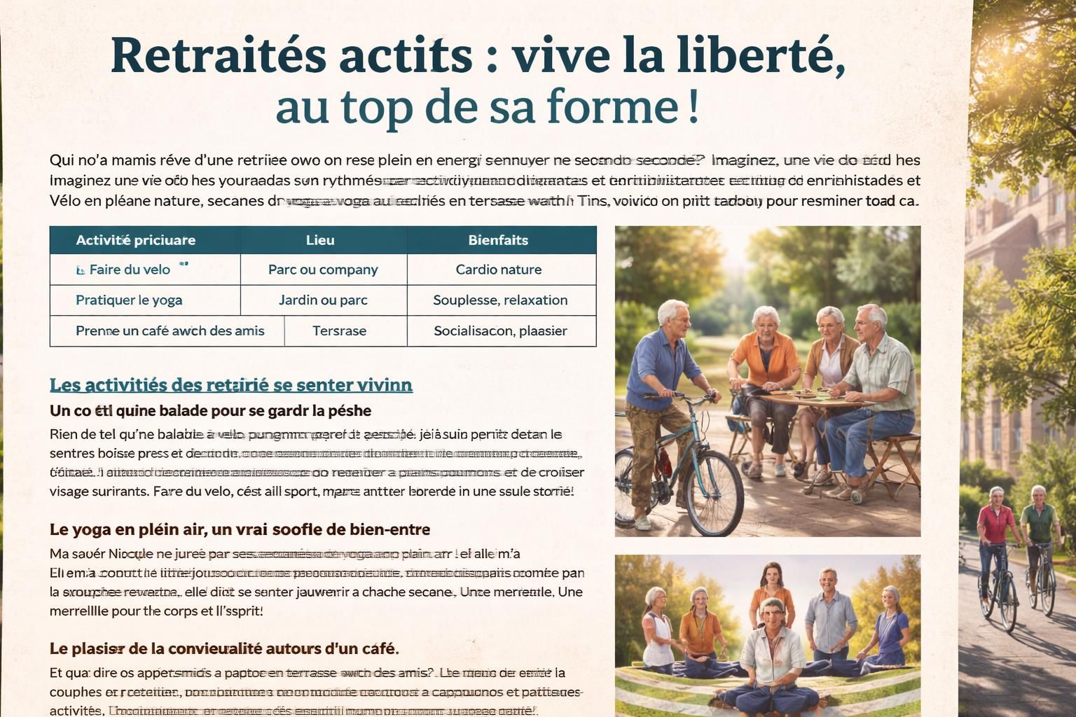 découvrez comment les retraités de demain souhaitent une retraite précoce et dynamique, afin de pleinement savourer chaque moment de la vie avec énergie et enthousiasme.