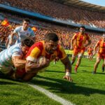 suivez en direct le match passionnant du top 14 entre l'usap et bayonne sur ici.fr. ne manquez aucune action de ce choc rugby incontournable !