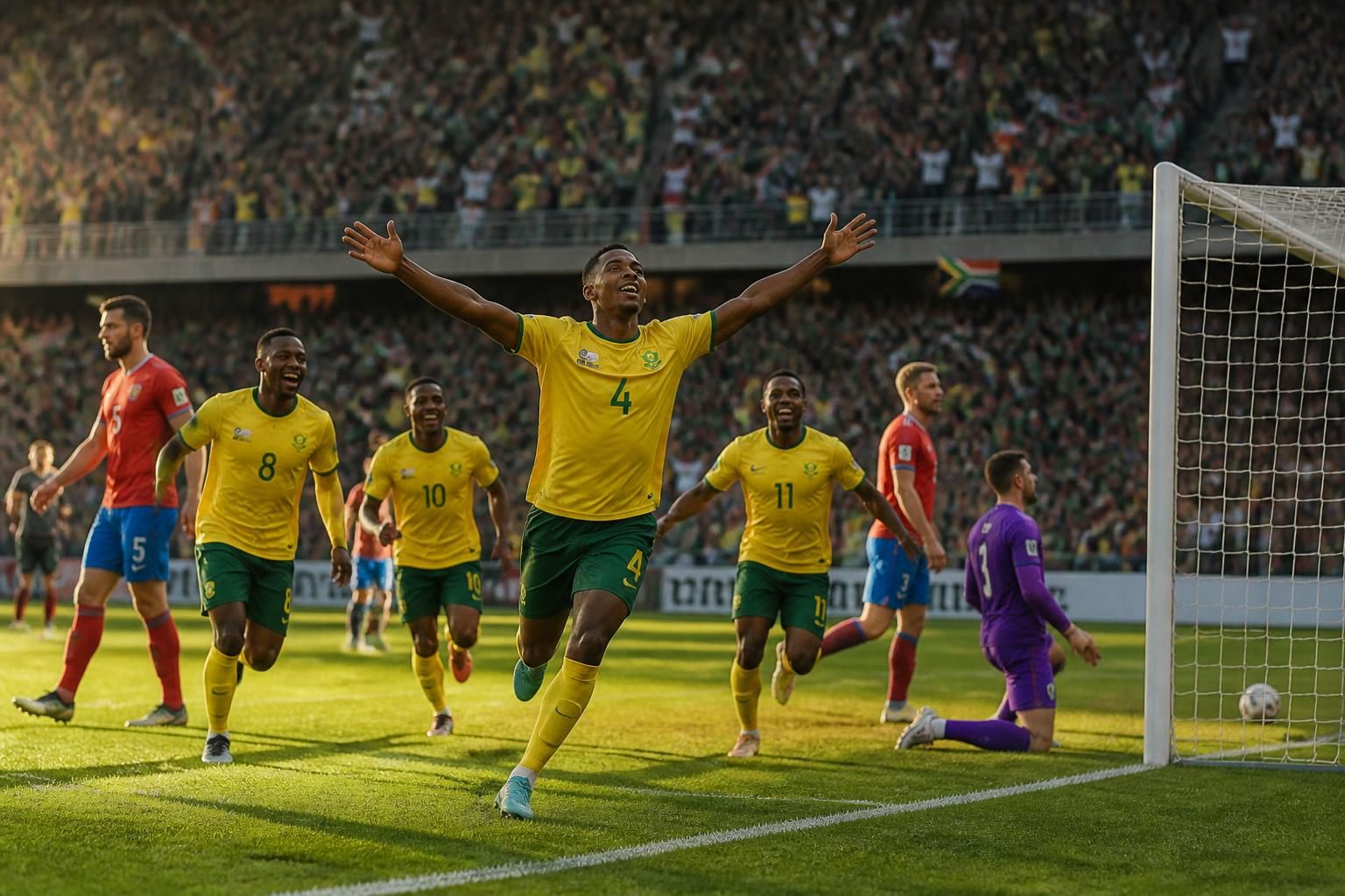 revivez le match tchéquie 1-1 afrique du sud où mokoena a marqué l'égalisation cruciale, offrant un point précieux aux bafana bafana dans une rencontre intense et pleine d'émotions.