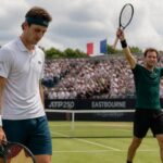 revivez la finale d'eastbourne où ugo humbert s'incline face à zizou bergs dans un match intense de tennis.