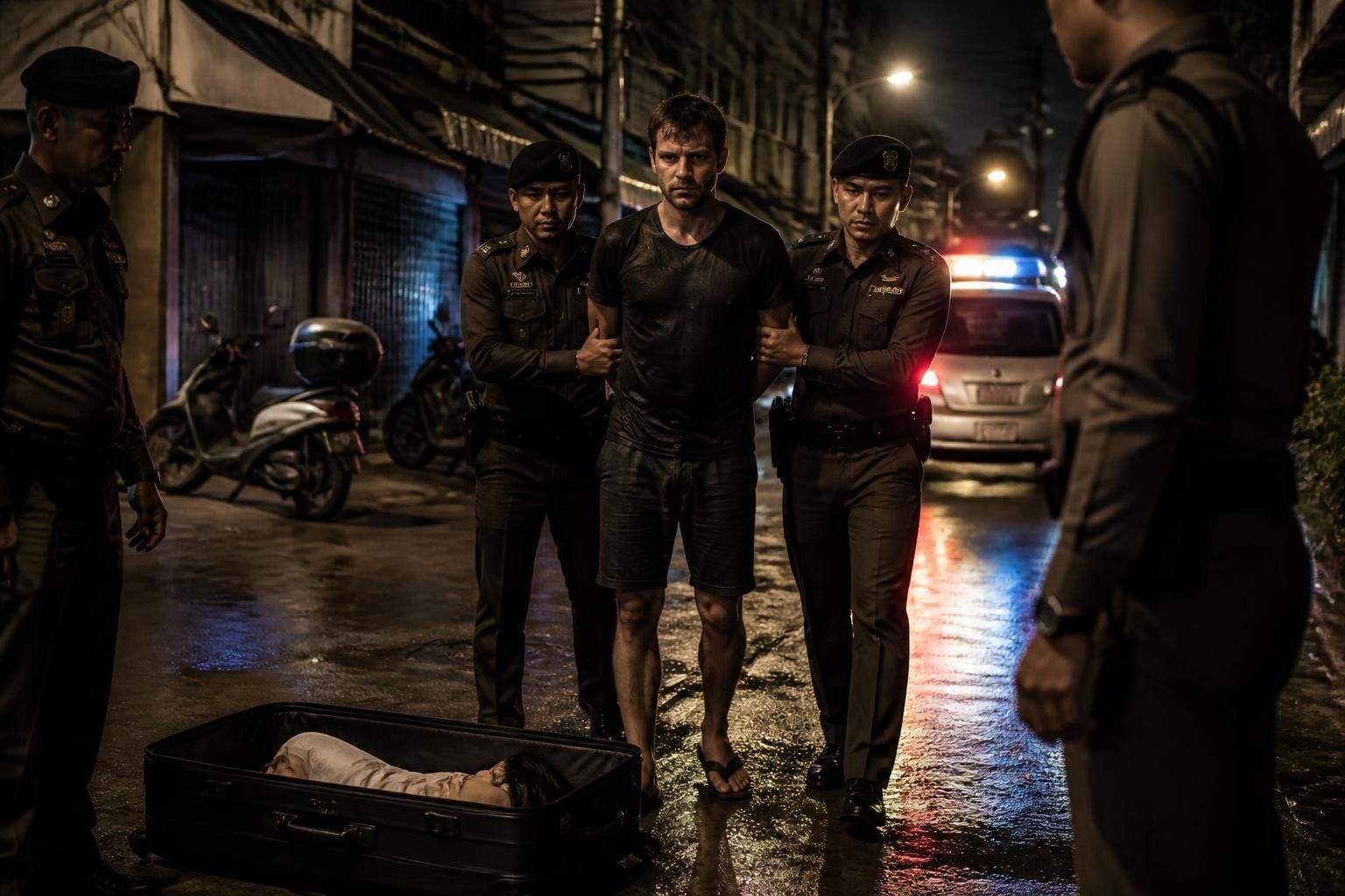 en thaïlande, un australien est placé en garde à vue suite à la découverte macabre du corps d'une adolescente dissimulé dans une valise, une affaire qui suscite l'émoi.