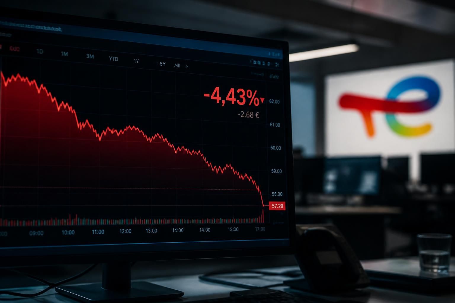 totalenergies en forte baisse avec une chute de 4,43% sur le marché, analyse et actualités financières sur boursier.com.