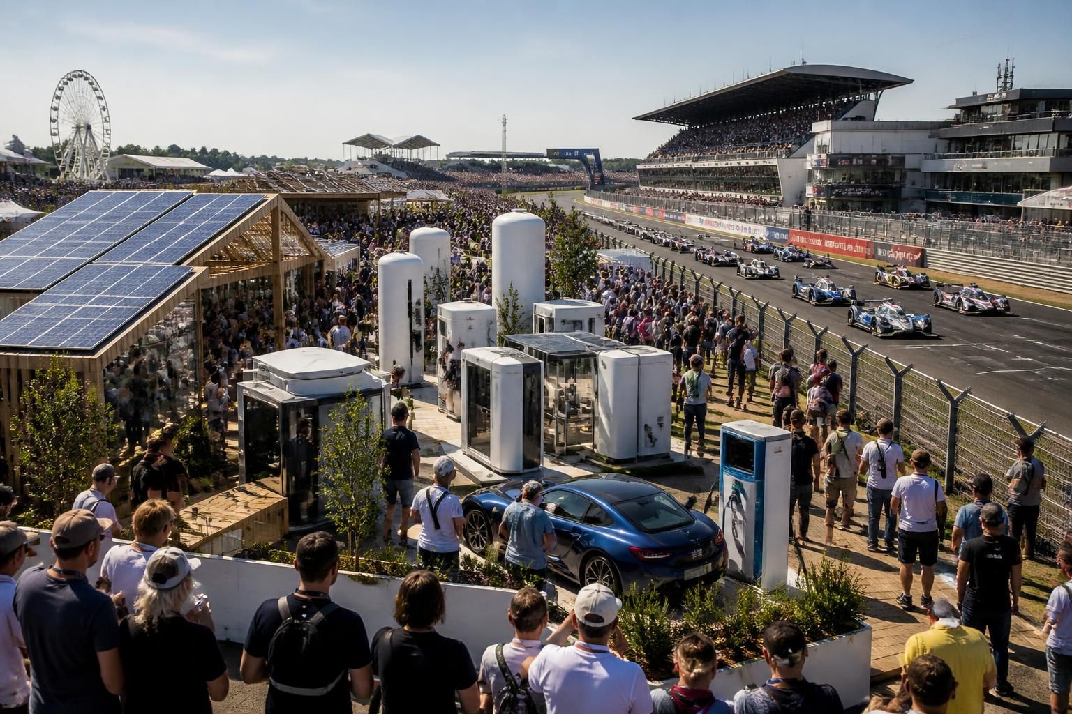 découvrez le village hydrogène au cœur du légendaire circuit des 24 heures du mans, un tournant historique vers une mobilité propre et innovante cette année.