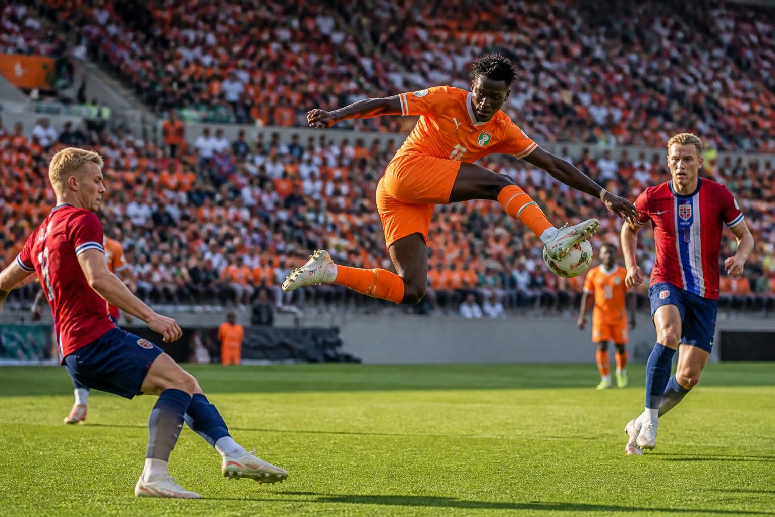 découvrez le geste sublime à la neymar de doué lors du match côte d'ivoire - norvège qui fait sensation et impressionne les fans de football.