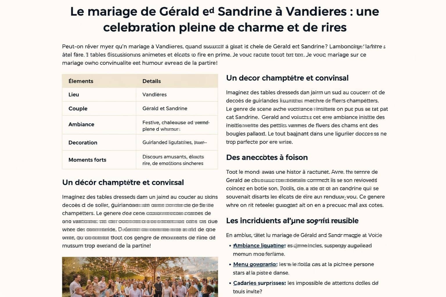 découvrez la magnifique célébration du mariage de gérald et sandrine à vandières, une journée remplie d'amour, de joie et de moments inoubliables.