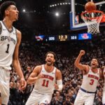 revivez le moment crucial où victor wembanyama rate le tir décisif, permettant aux new york knicks d'élargir leur avance lors d'un match intense sur eurosport.