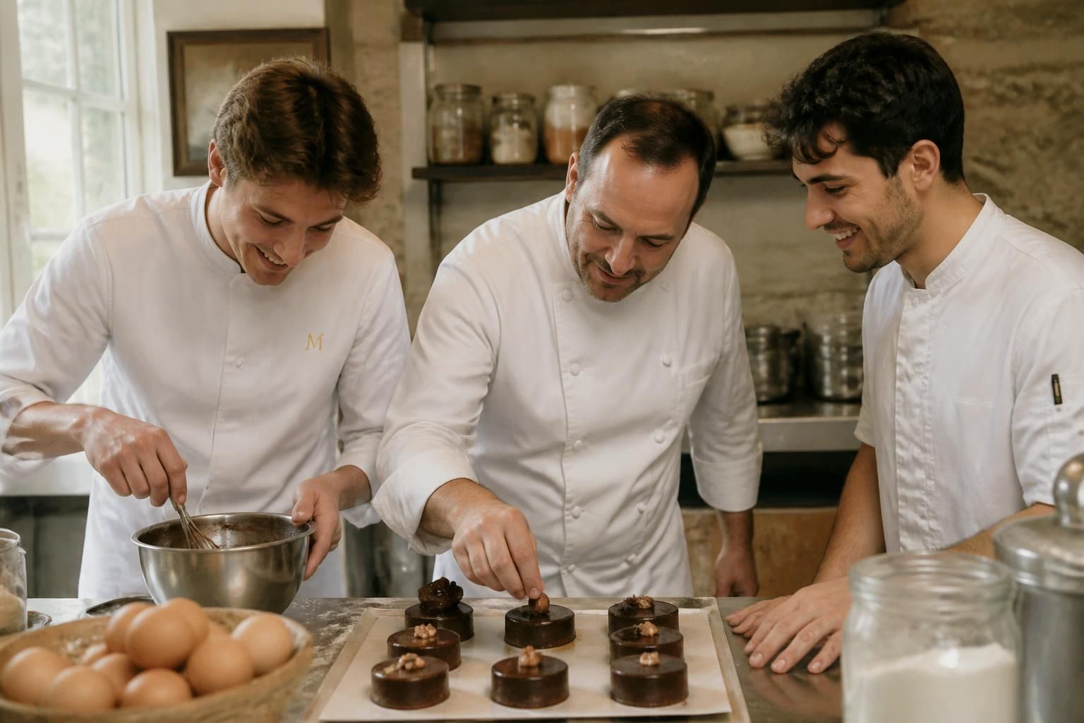 découvrez la vidéo émouvante de christophe michalak qui retrouve sa passion familiale après avoir tout vendu, accompagné de son fils et de son beau-fils, exclusive sur purepeople.com.