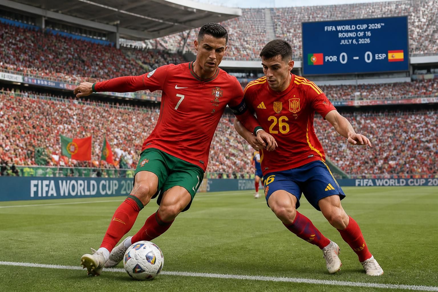 découvrez le duel au sommet entre le portugal et l'espagne lors de la coupe du monde 2026, le 6 juillet. un match incontournable pour les fans de football à ne pas manquer !