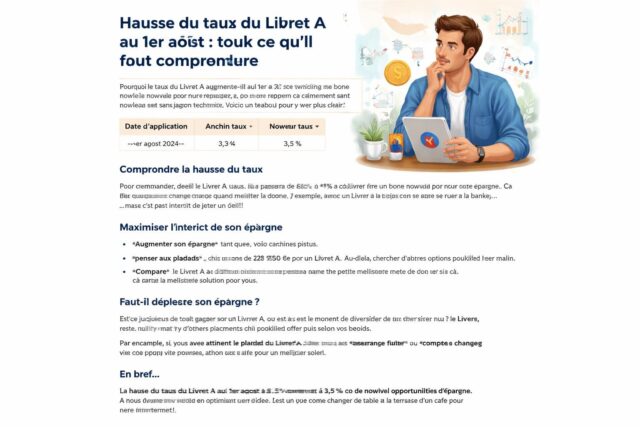 Hausse-du-taux-du-Livret-A-au-1er-aout-tout-ce-quil-faut-comprendre-640x427 sources de revenus pour dynamiser votre épargne retraite lorsque la Sécurité sociale ne suffit pas : bâtissez-vous votre propre revenu ?