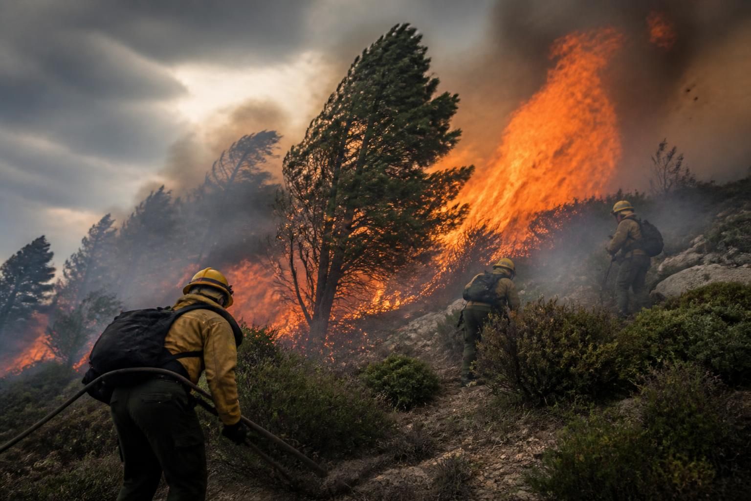 incendie dans les pyrénées-orientales : les vents variables rendent les opérations de lutte contre le feu particulièrement difficiles, mobilisant les secours pour maîtriser la situation.