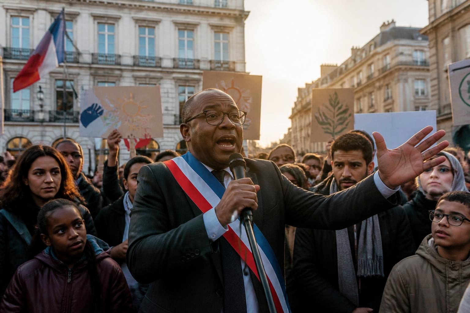 le maire lfi de saint-denis, bally bagayoko, appelle à une mobilisation forte en soutien à adama traoré, pour défendre la justice et l'égalité.