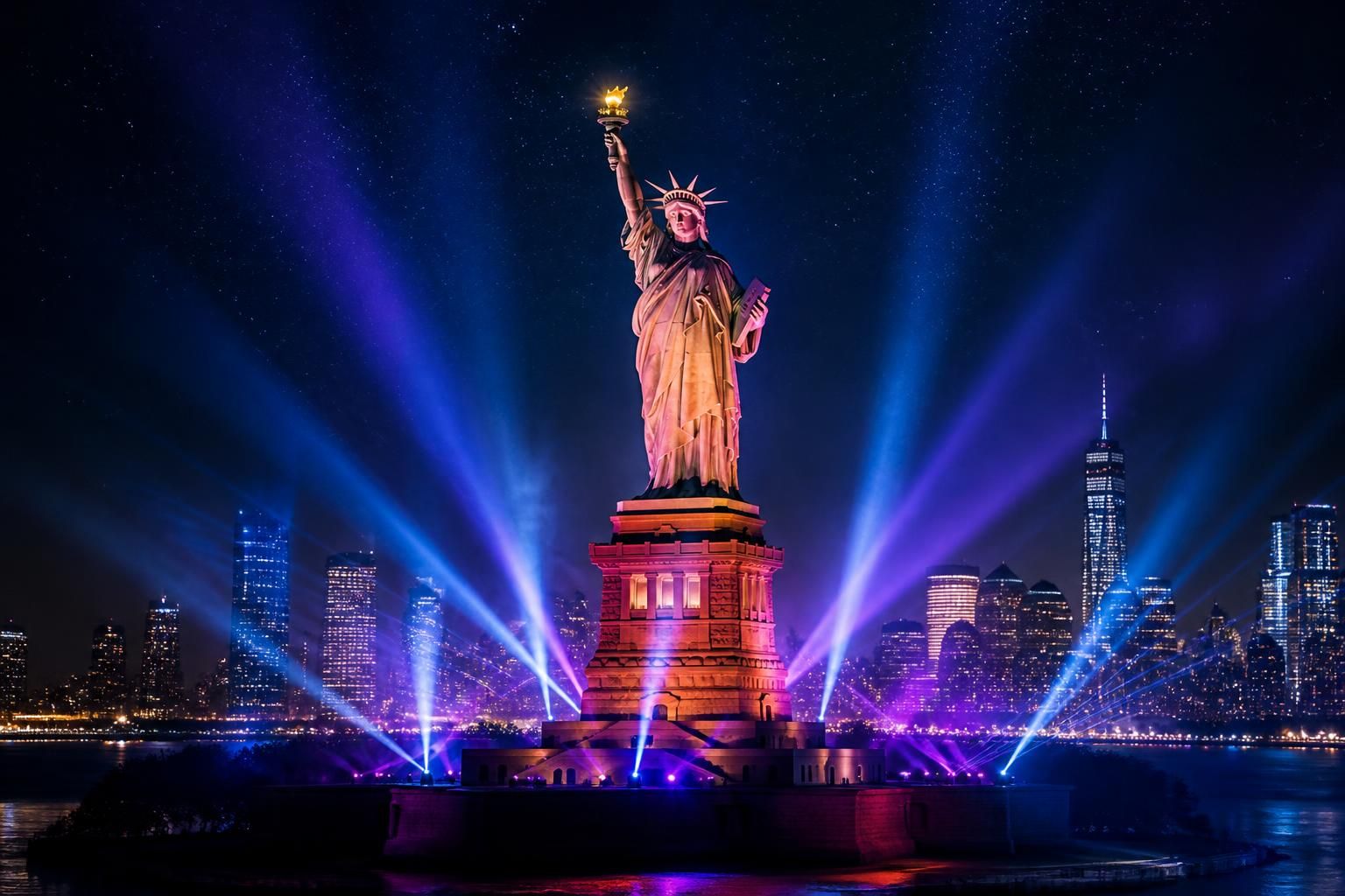 revivez liberty lights avec michael canitrot qui illumine la statue de la liberté, à revoir ce soir en replay sur france 2.