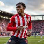 mercato : eliezer mayenda, l'attaquant prometteur de sunderland, attire l'attention du stade rennais, suscitant l'intérêt du club breton selon l'équipe.
