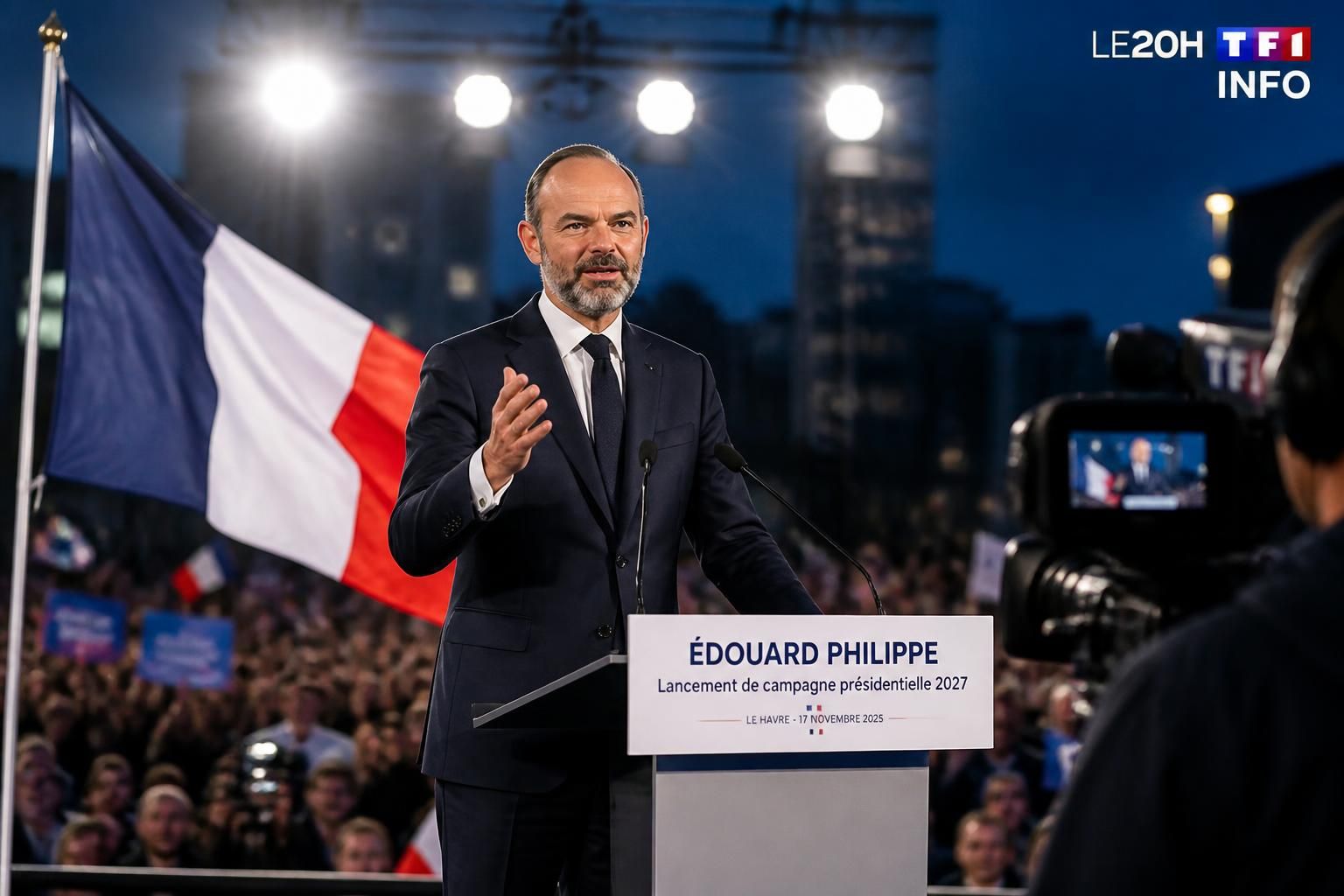découvrez le grand lancement de campagne d'édouard philippe pour la présidentielle 2027, un événement marquant sous les projecteurs, à suivre en exclusivité sur tf1 info.