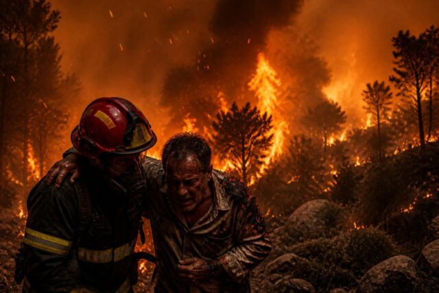 incendie majeur dans les pyrénées-orientales : l'urgence s'accentue avec un pompier et un habitant en danger critique, efforts de secours en cours.