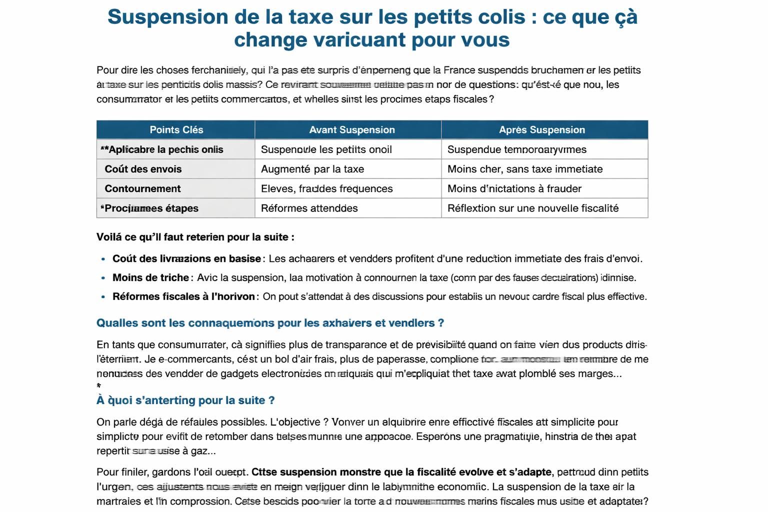 découvrez les raisons de la suspension de la taxe française sur les petits colis suite à son contournement massif et les perspectives d'une nouvelle fiscalité adaptée.