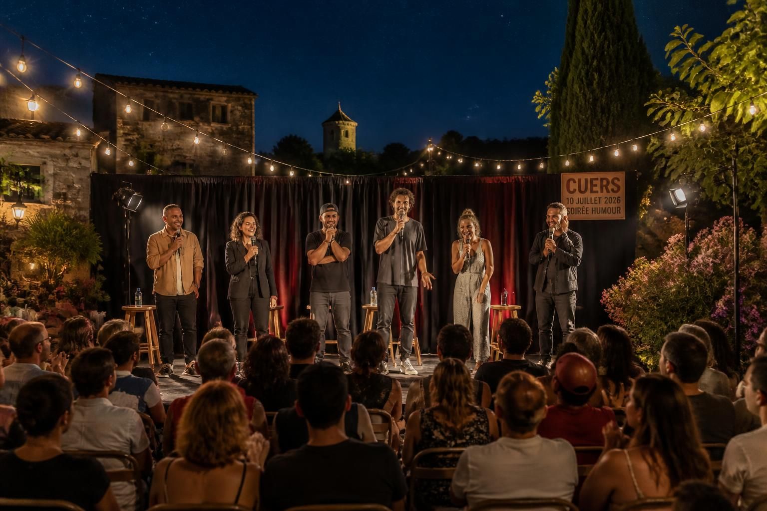 ne manquez pas la tournée du rire à cuers le 10 juillet 2026, une soirée exceptionnelle réunissant six humoristes talentueux pour vous offrir un spectacle inoubliable.