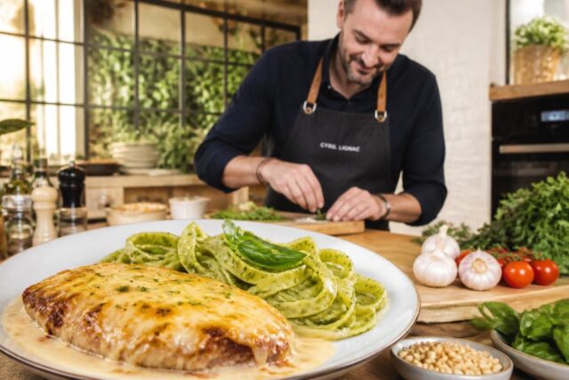 Tous-en-Cuisine-avec-Cyril-Lignac-du-8-juillet-preparez-une-escalope-de-veau-gratinee-accompagnee-de-pates-au-pesto-M6-ACTU-640x427 Canicule en cuisine : pourquoi 7 à 8 commandes sur 10 sont désormais des salades pour les restaurateurs
