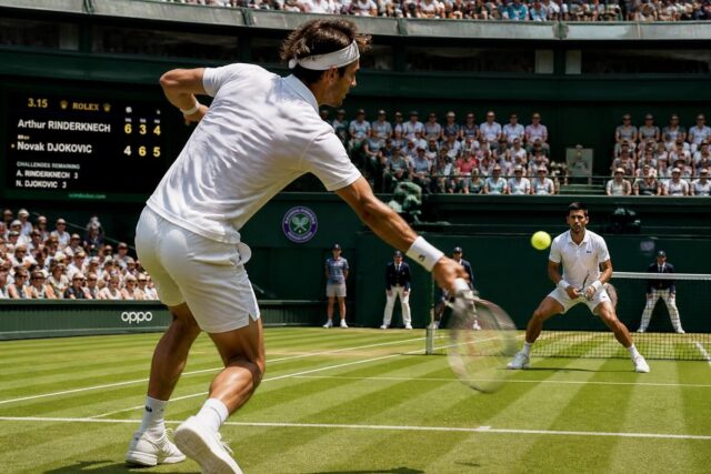 découvrez le duel au sommet du 3e tour de wimbledon 2026 entre arthur rinderknech et novak djokovic, ce vendredi 3 juillet. un match à ne pas manquer pour les fans de tennis.
