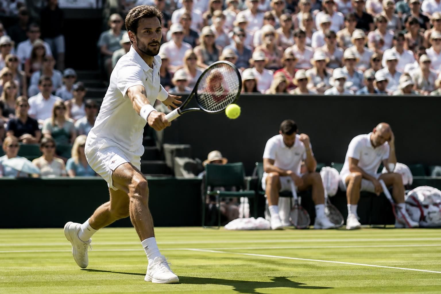 suivez wimbledon en direct avec l'élimination de jeanjean et mannarino, tandis qu'halys poursuit son parcours prometteur sur le gazon.